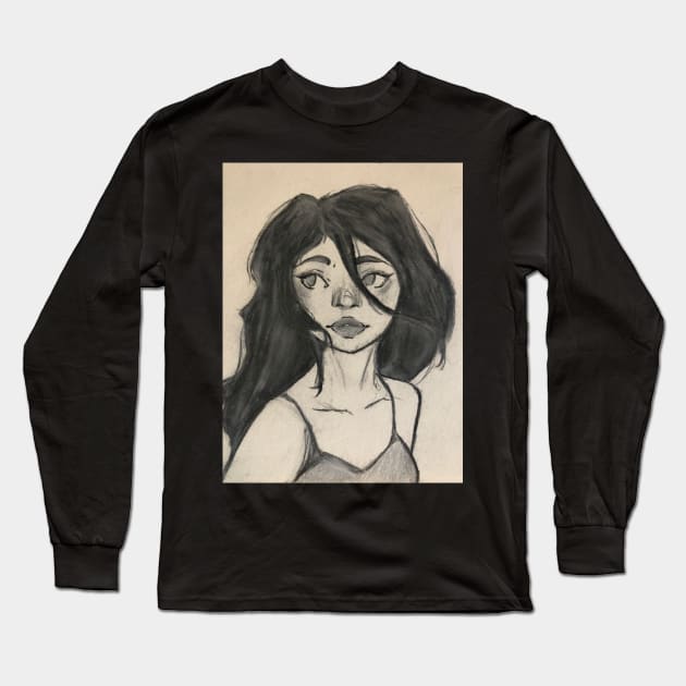 hair in the wind Long Sleeve T-Shirt by Tanias01